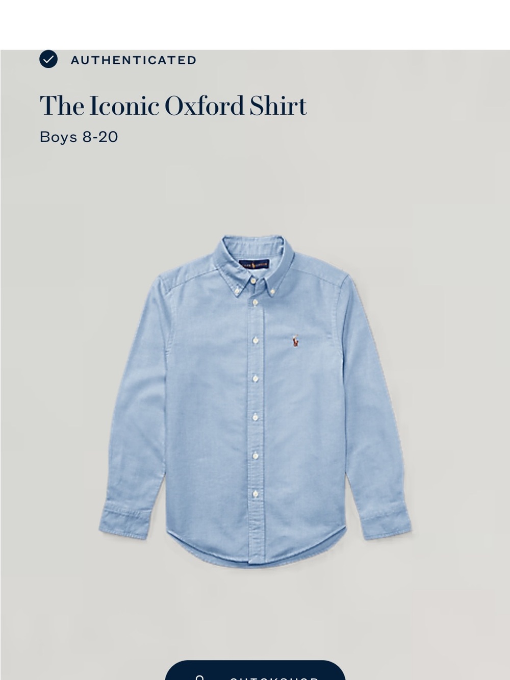 Polo by Ralph Lauren Light Blue Button-Down Oxford Shirt
